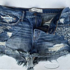 Abercrombie & Fitch Blue Denim Jean shorts Sz 10 (w30)